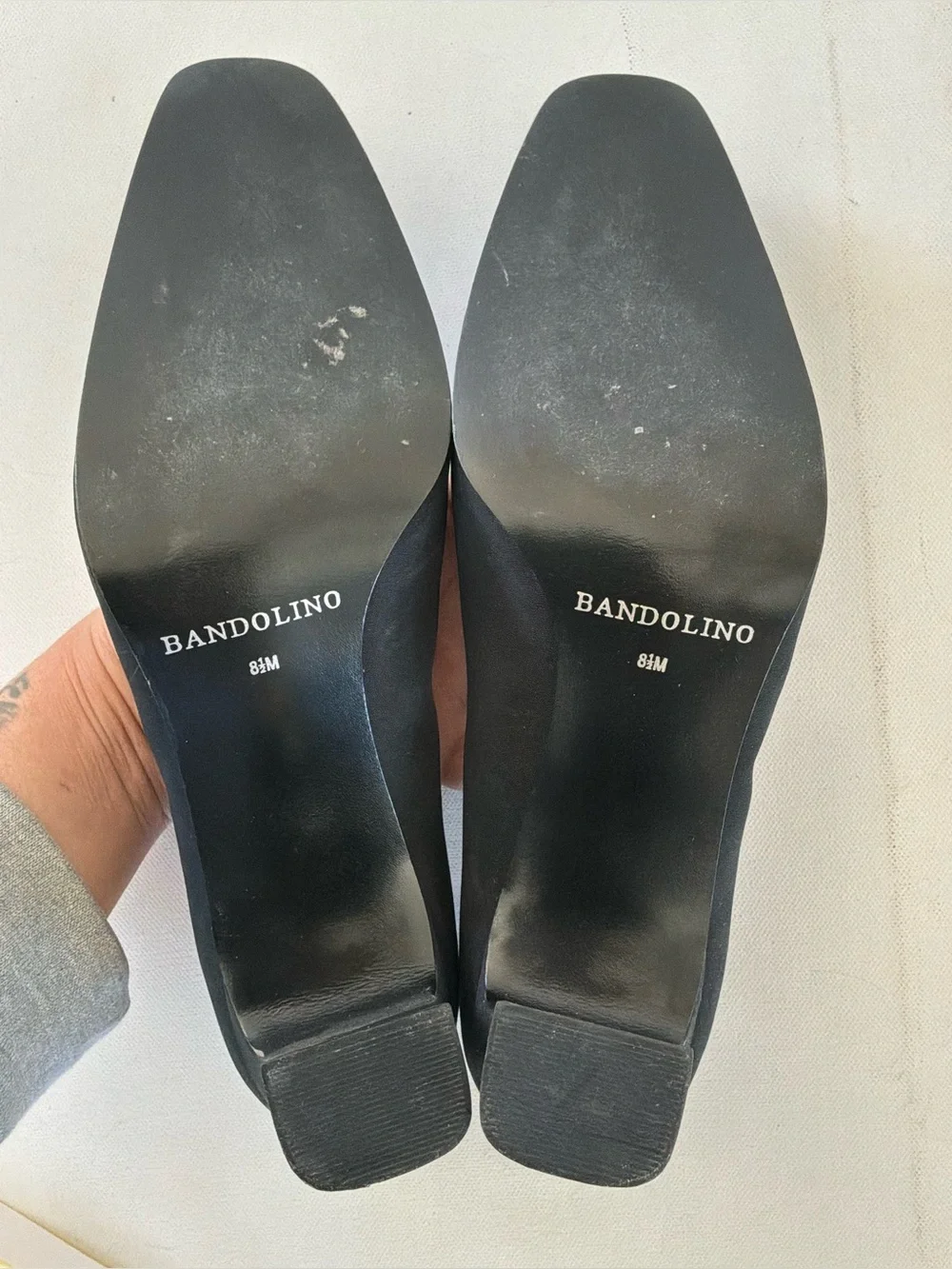 Bandolino Black Square Toe Block Heel Pumps Women’s Size 8.5M Classic Shoes